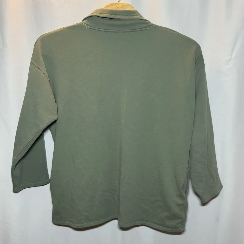 J. Crew University Terry Half Zip Tunic Pull Over Sage Sweatshirt Men’s Size XL